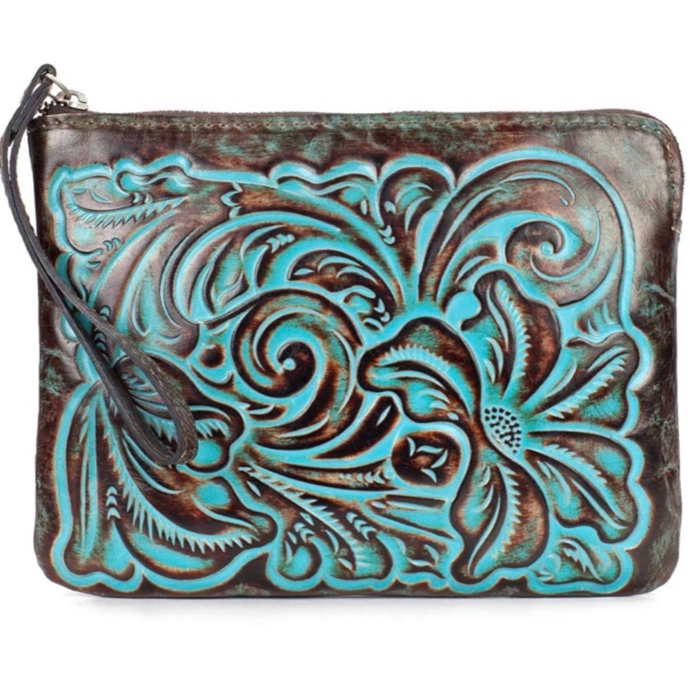 Patricia Nash Floral Embossed Wristlet